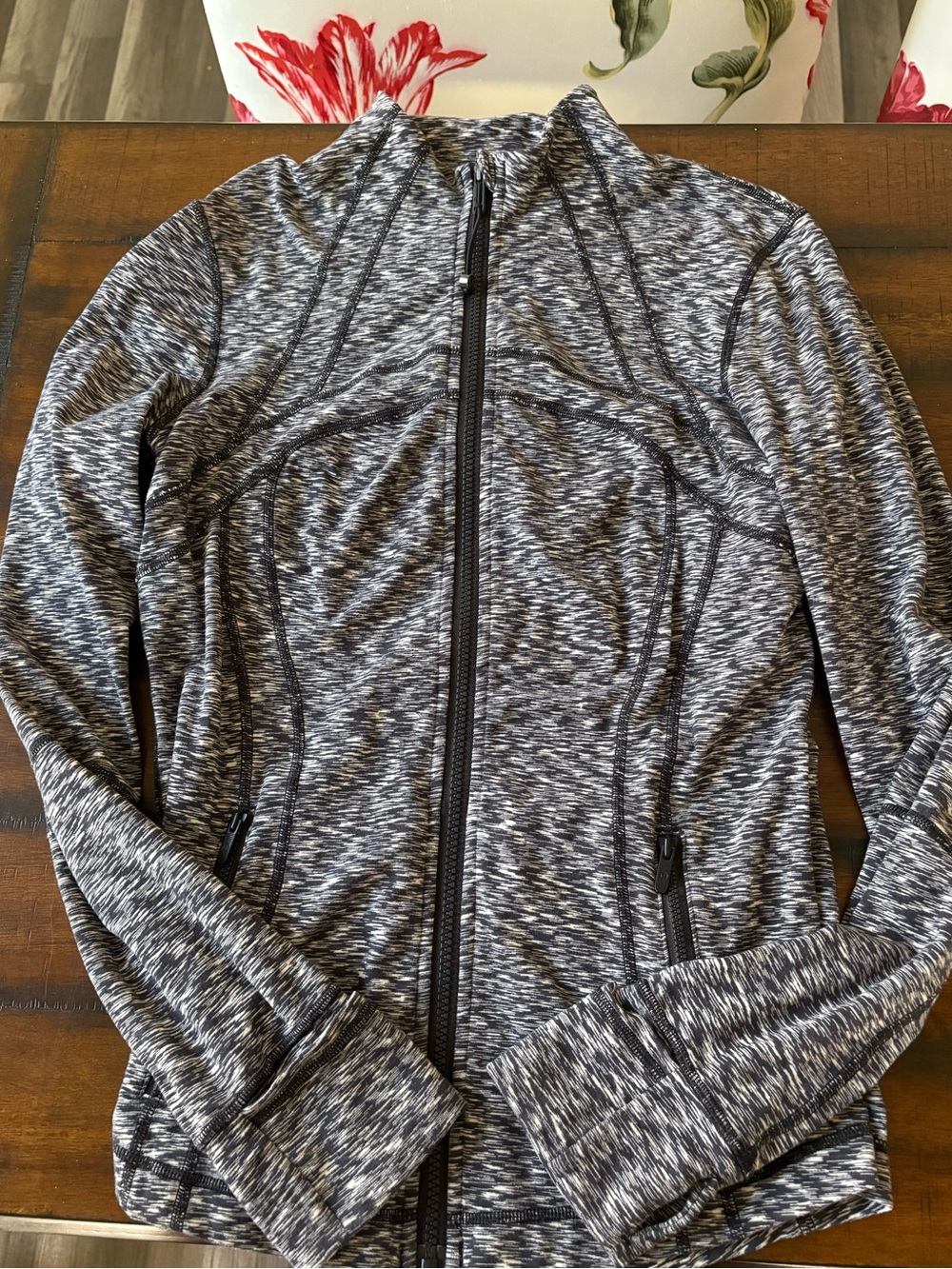 lululemon athletica Heathered Black & White Full-Zip Jacket